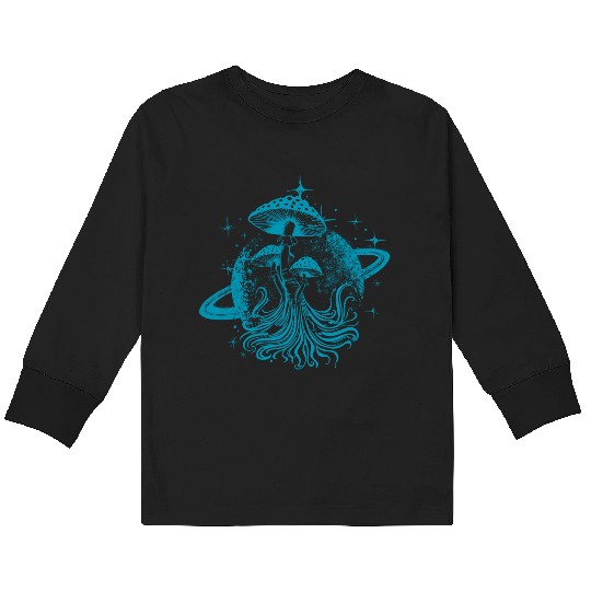 Galaxy Mushroom Kids Long Sleeve T Shirts
