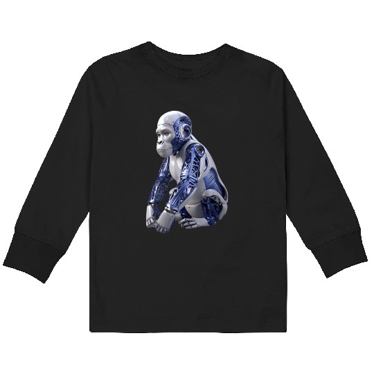 Ape Robotic Kids Long Sleeve T Shirts