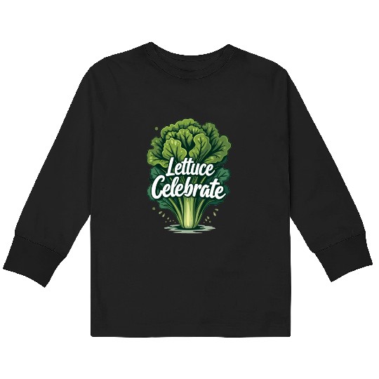 Funny Food Art: Lettuce Romaine Salad for Salad Kids Long Sleeve T Shirts