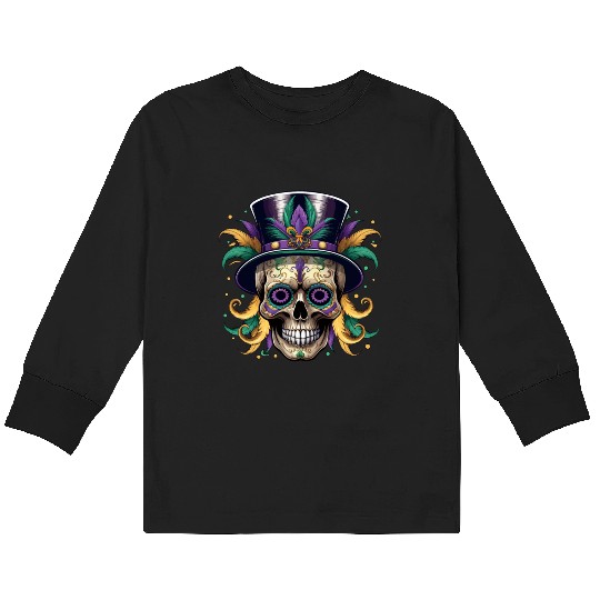 Dia De Los Muertos Festival Parade Mardi Gras Kids Long Sleeve T Shirts