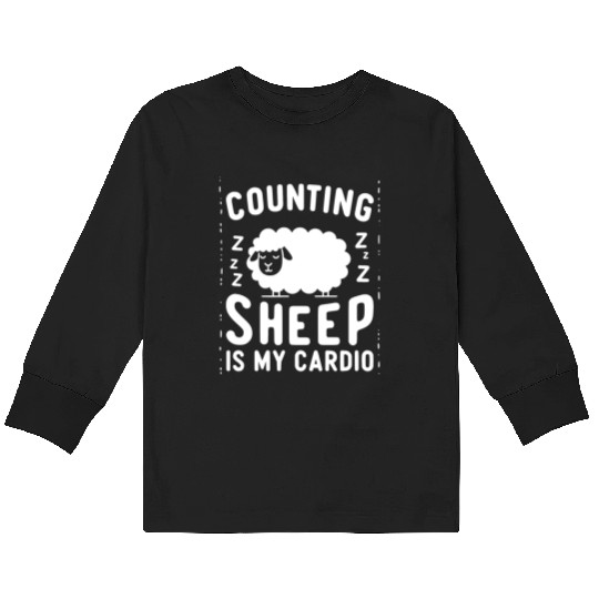 Counting Sheep is My Cardio Kids Long Sleeve T Shirts