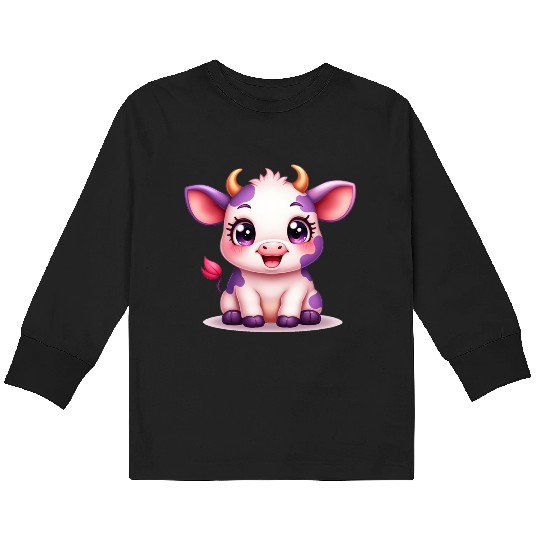 blueberry cow Gift unique Kids Long Sleeve T Shirts