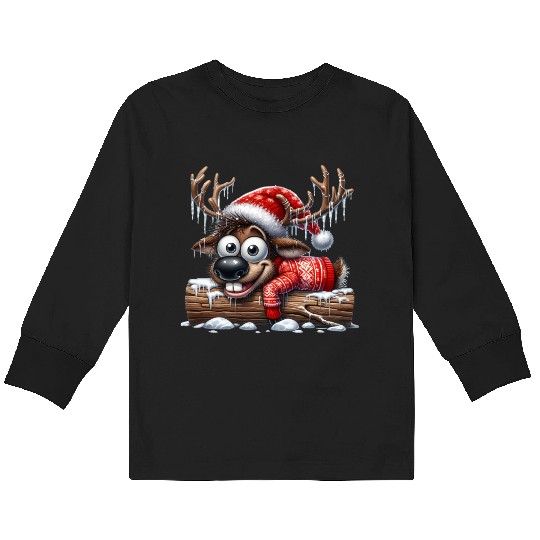 Christmas Merry Christmas For Gift Reindeer Kids Long Sleeve T Shirts