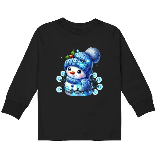 Snowman Christmas, Cute Christmas Kids Long Sleeve T Shirts