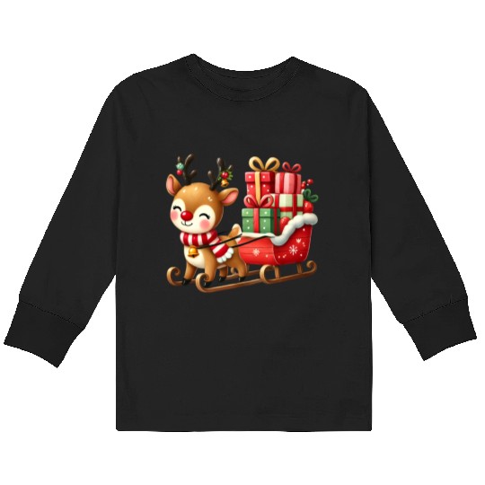 Merry christmas, Christmas Retro Kids Long Sleeve T Shirts
