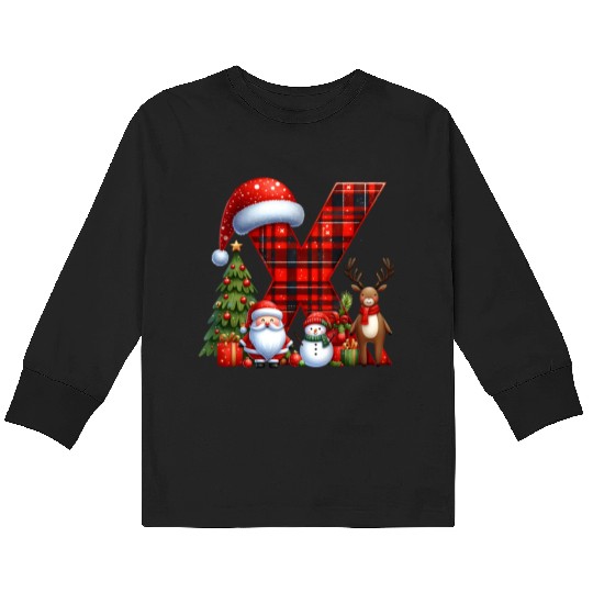 Merry Christmas, Christmas Retro Kids Long Sleeve T Shirts