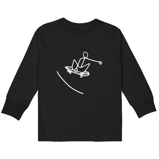 Skater skating on skateboard Kids Long Sleeve T Shirts