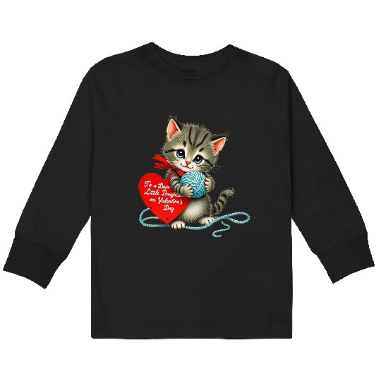 Kitten To a Dear Valentine s Day Card Kids Long Sleeve T Shirts