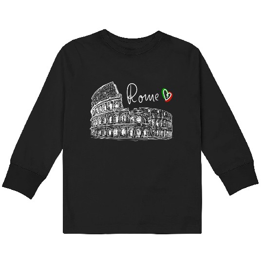 Colosseum Italy Rome sightseeing Trevi Fountain Kids Long Sleeve T Shirts