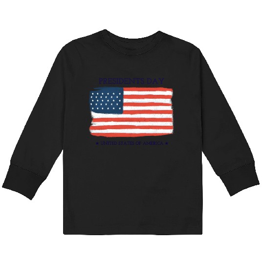 US flag.Presidents Day Kids Long Sleeve T Shirts