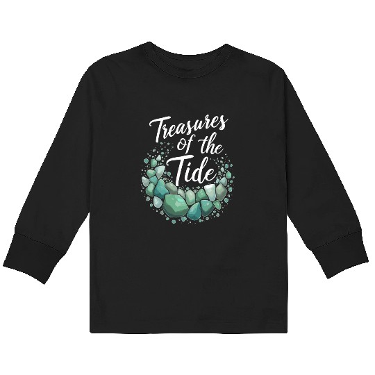 Sea Glass Hunters Collecting Ocean Treasures Kids Long Sleeve T Shirts