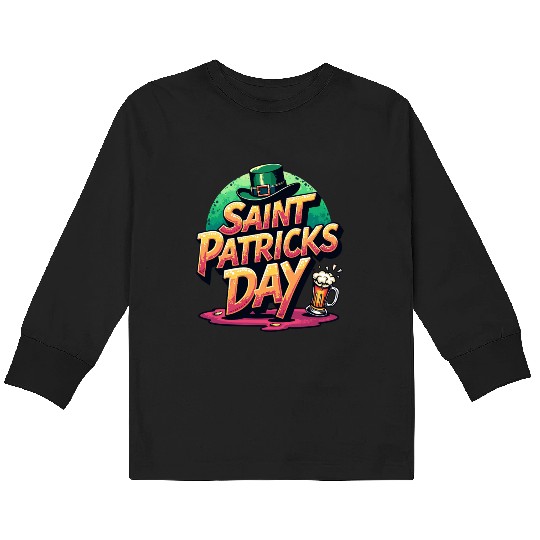 Saint Patrick`s Day Beer Kids Long Sleeve T Shirts