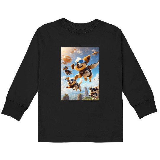 Ultimate Jumping dog Kids Long Sleeve T Shirts!"