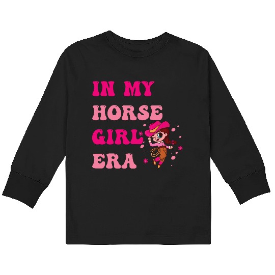 In My Horse Girl Era – Cute Equestrian Aesthetic Kids Long Sleeve T Shirts