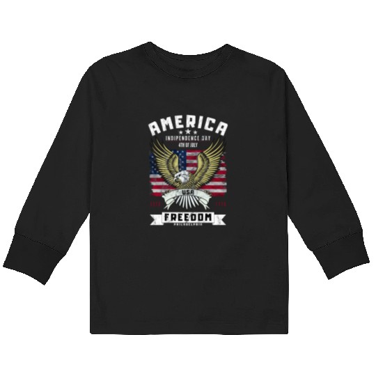 Indipendence Day Kids Long Sleeve T Shirts