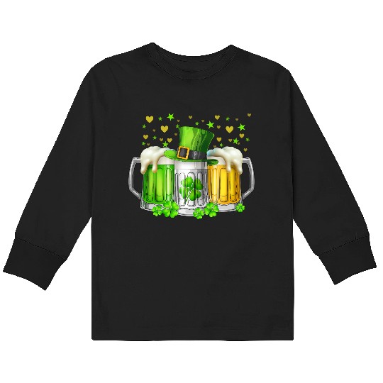 Irish Beer Ireland St Patricks Day Drinking Party Kids Long Sleeve T Shirts