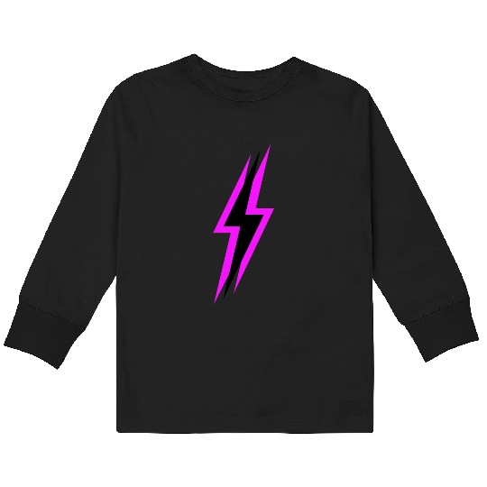Lightning Bolt Neon Kids Long Sleeve T Shirts