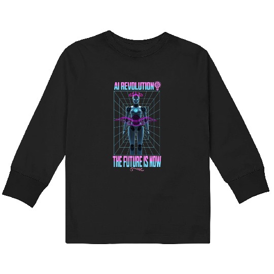 AI REVOLUTION: the future is now Kids Long Sleeve T Shirts