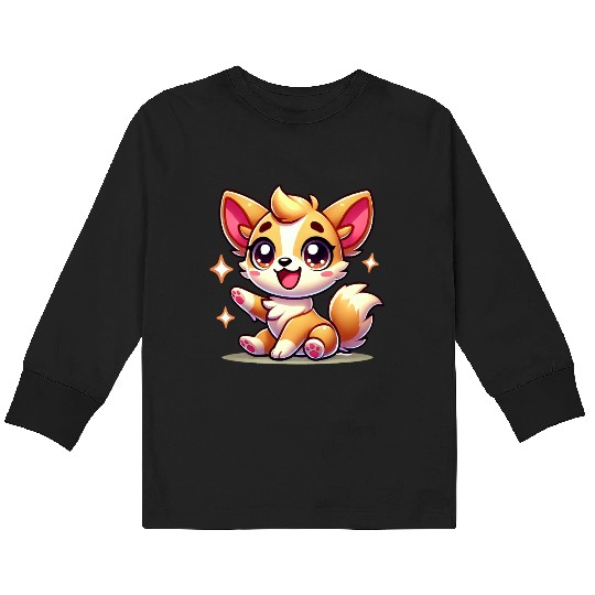 Charming Fox Cub Cartoon Design Kids Long Sleeve T Shirts