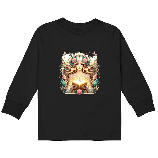 Virgo - Starlit Goddess of Purity Kids Long Sleeve T Shirts