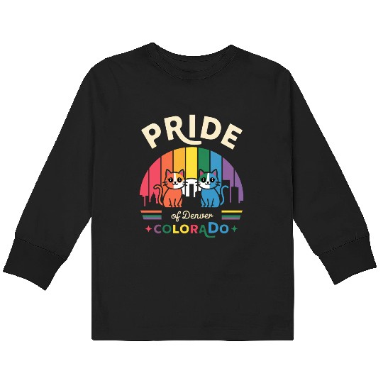 Pride of Dallas City Texas USA Rainbow Flag Kids Long Sleeve T Shirts