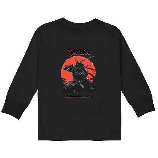 Samurai batting academy Kids Long Sleeve T Shirts