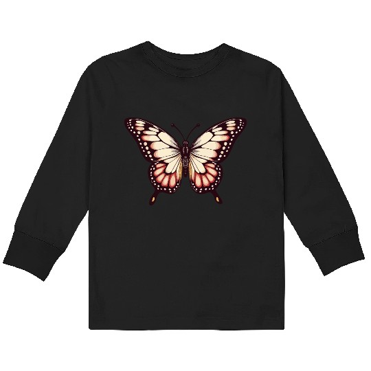 Vibrant Monarch Butterfly Kids Long Sleeve T Shirts
