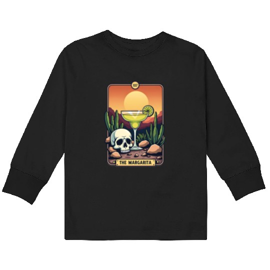 Mexican Cinco De Mayo The Margarita Tarot Card Kids Long Sleeve T Shirts