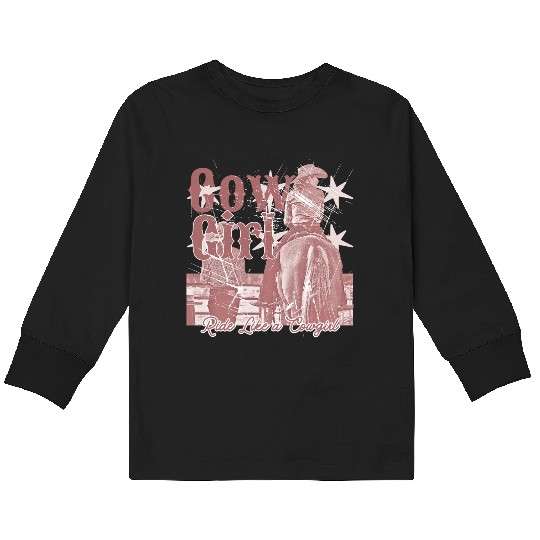 Wild West Cowgirl Kids Long Sleeve T Shirts