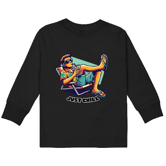 Just Chill Kids Long Sleeve T Shirts