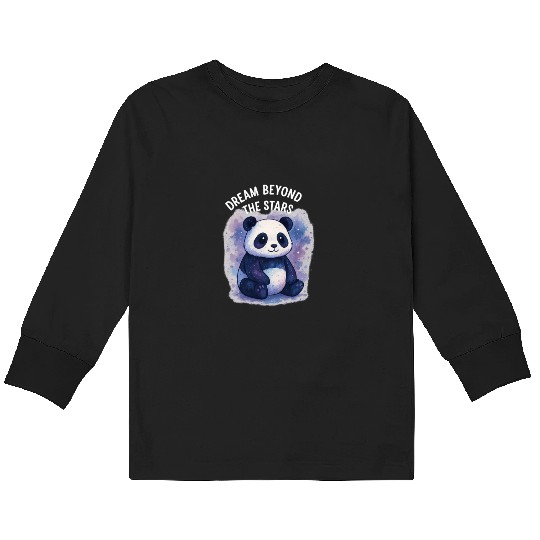 Cosmic Panda Dreamscape - A Celestial Adventure Kids Long Sleeve T Shirts
