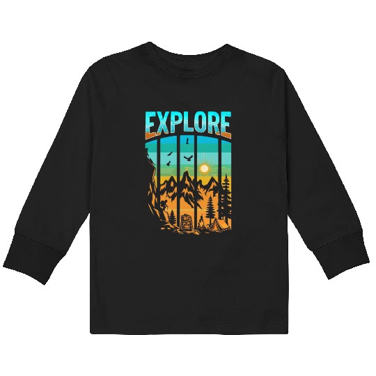 Apex Ascent: Embrace the Untamed Horizon Kids Long Sleeve T Shirts