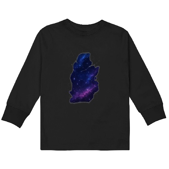 Vibrant Neon Galaxy Sky Kids Long Sleeve T Shirts