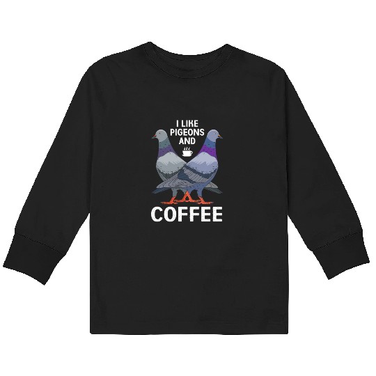 Pigeon Racing Coffee Bird Race Kids Long Sleeve T Shirts