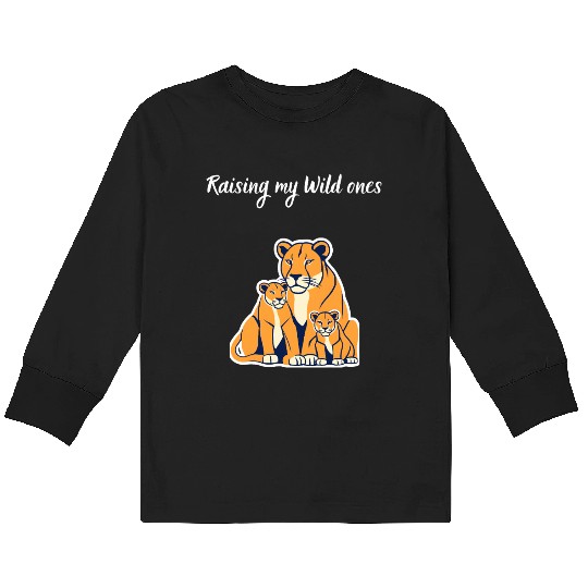 Raising My Wild Ones Mother's Day Kids Long Sleeve T Shirts