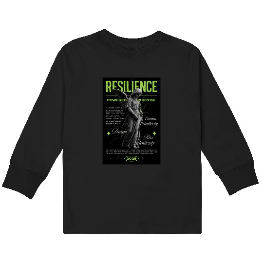 Resilience Angel – Neon Motivational Art Kids Long Sleeve T Shirts