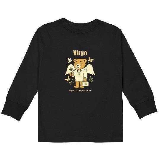 Virgo Bear Kids Long Sleeve T Shirts