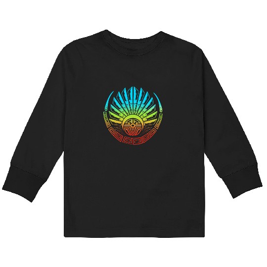 Mayan And Aztec Quetzalcoatl Maya Tribal Kids Long Sleeve T Shirts