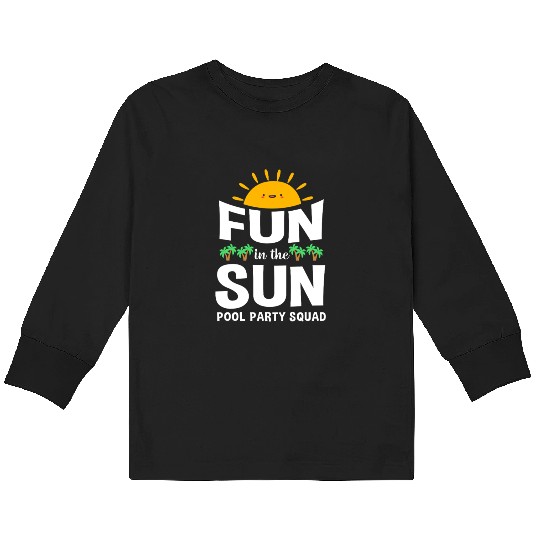 Pool Party Squad Summer Vacation Kids Long Sleeve T Shirts