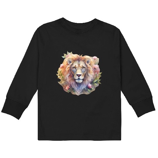 Asher the Floral Monarch Kids Long Sleeve T Shirts
