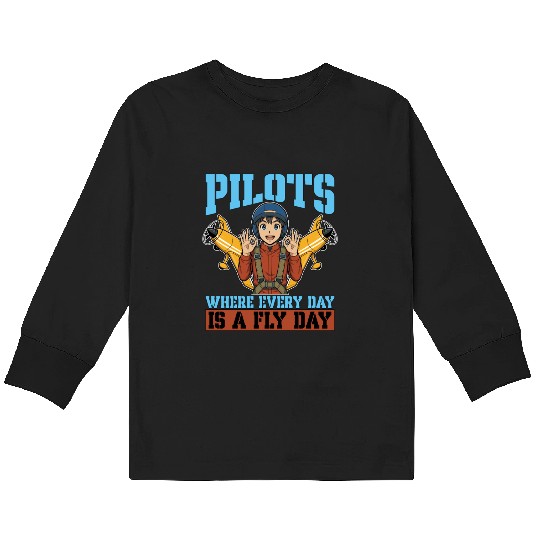 Aerobatic Pilots Where Everyday Is Paragliding Kids Long Sleeve T Shirts
