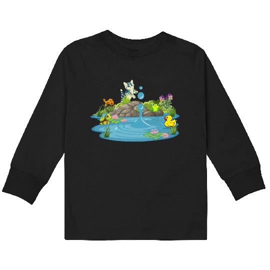 Life & Nature (At the pond) Kids Long Sleeve T Shirts