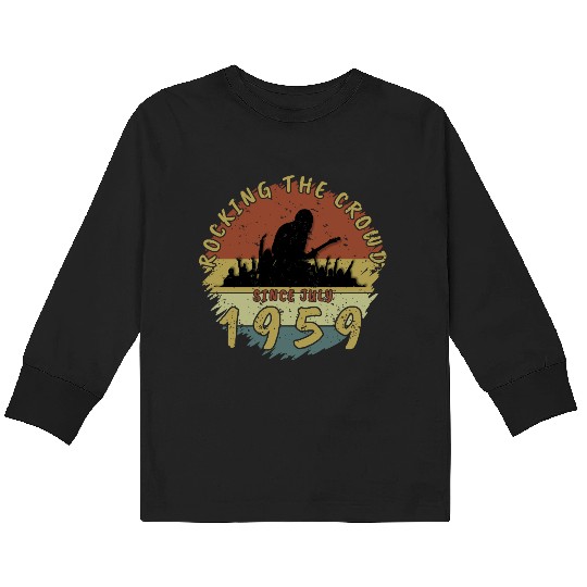 66th Birthday Rocking The Crowd GIT 07/1959 Kids Long Sleeve T Shirts