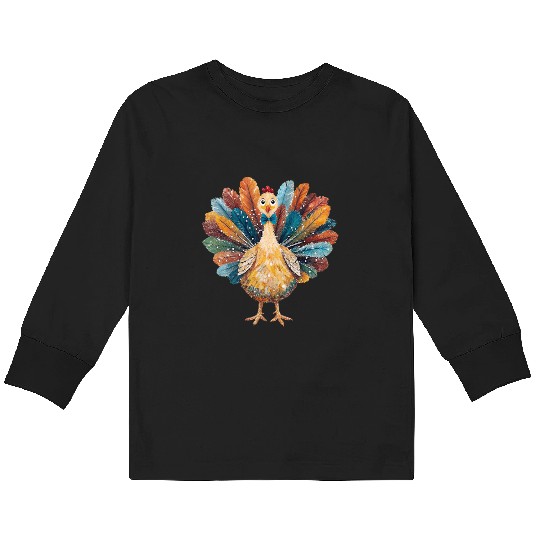 Coquette Thanksgiving Turkey Kids Long Sleeve T Shirts