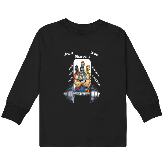 The Iron Sharpens Iron Scripture Kids Long Sleeve T Shirts