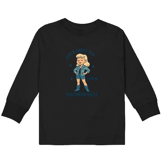 Sweet Tea Southern Belle Kids Long Sleeve T Shirts