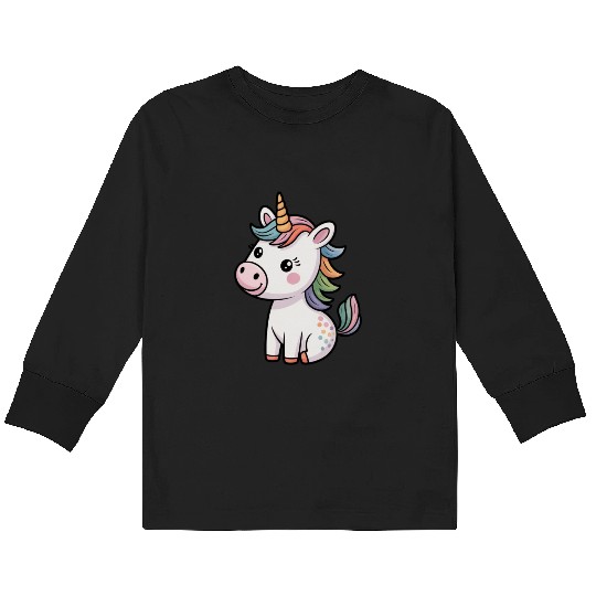 Believe in Magic – Cute Rainbow Unicorn Fantasy Kids Long Sleeve T Shirts