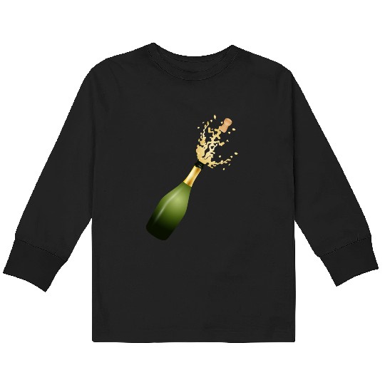 A champagne bottle – for New Year's Eve & parties Kids Long Sleeve T Shirts