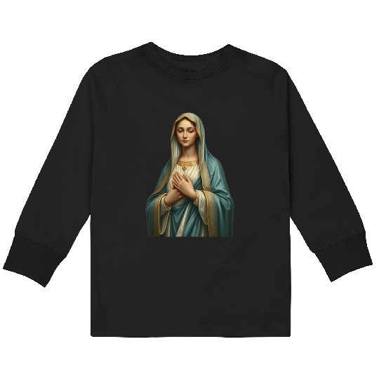Madonna and Child Divine Embrace Kids Long Sleeve T Shirts