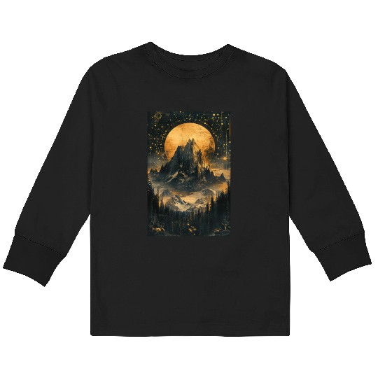 Celestial Mountain Dreamscape Kids Long Sleeve T Shirts